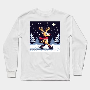 The Skating Reindeer: Family Christmas Design Long Sleeve T-Shirt